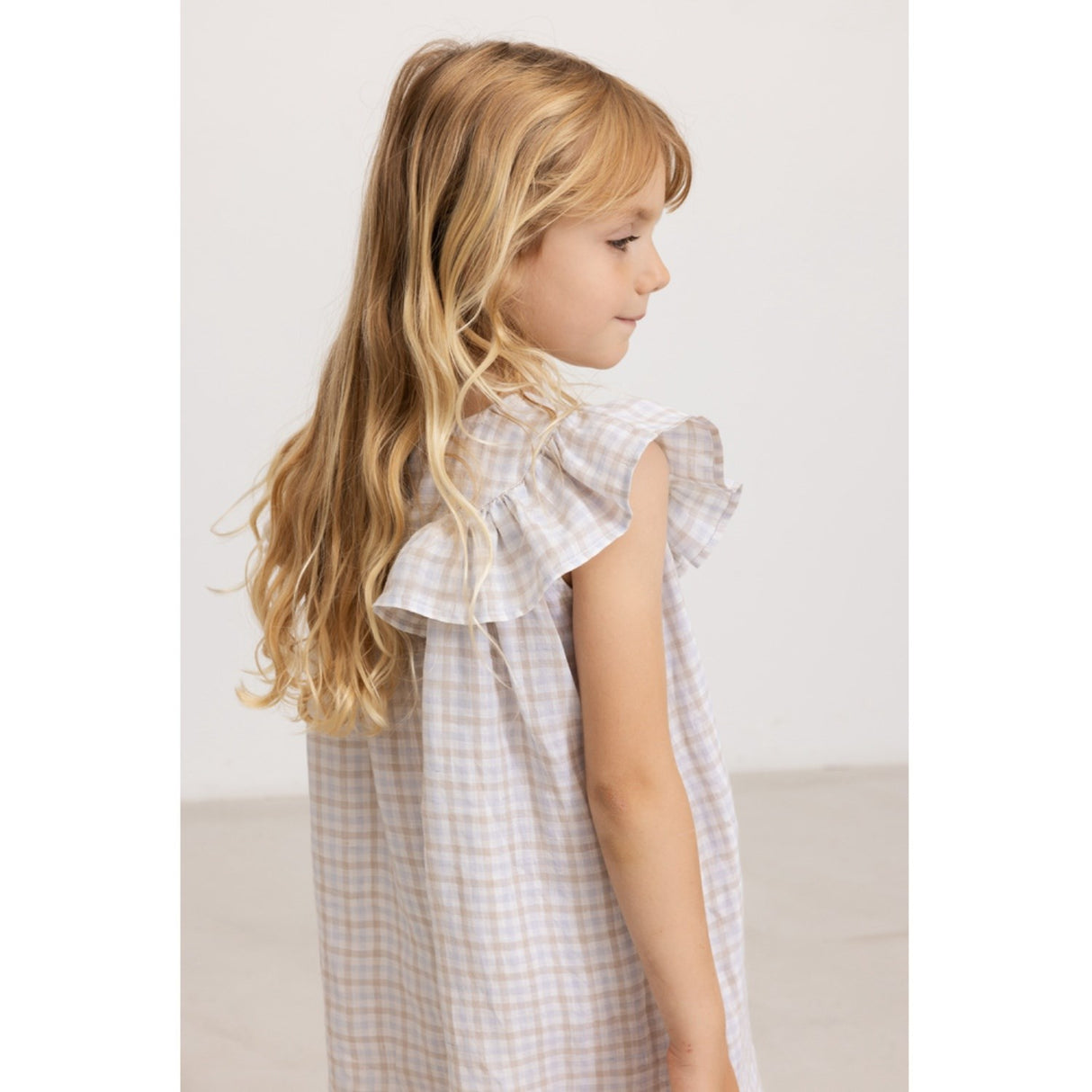 MarMar Fine Linen Summer Check Drine SS Kjole