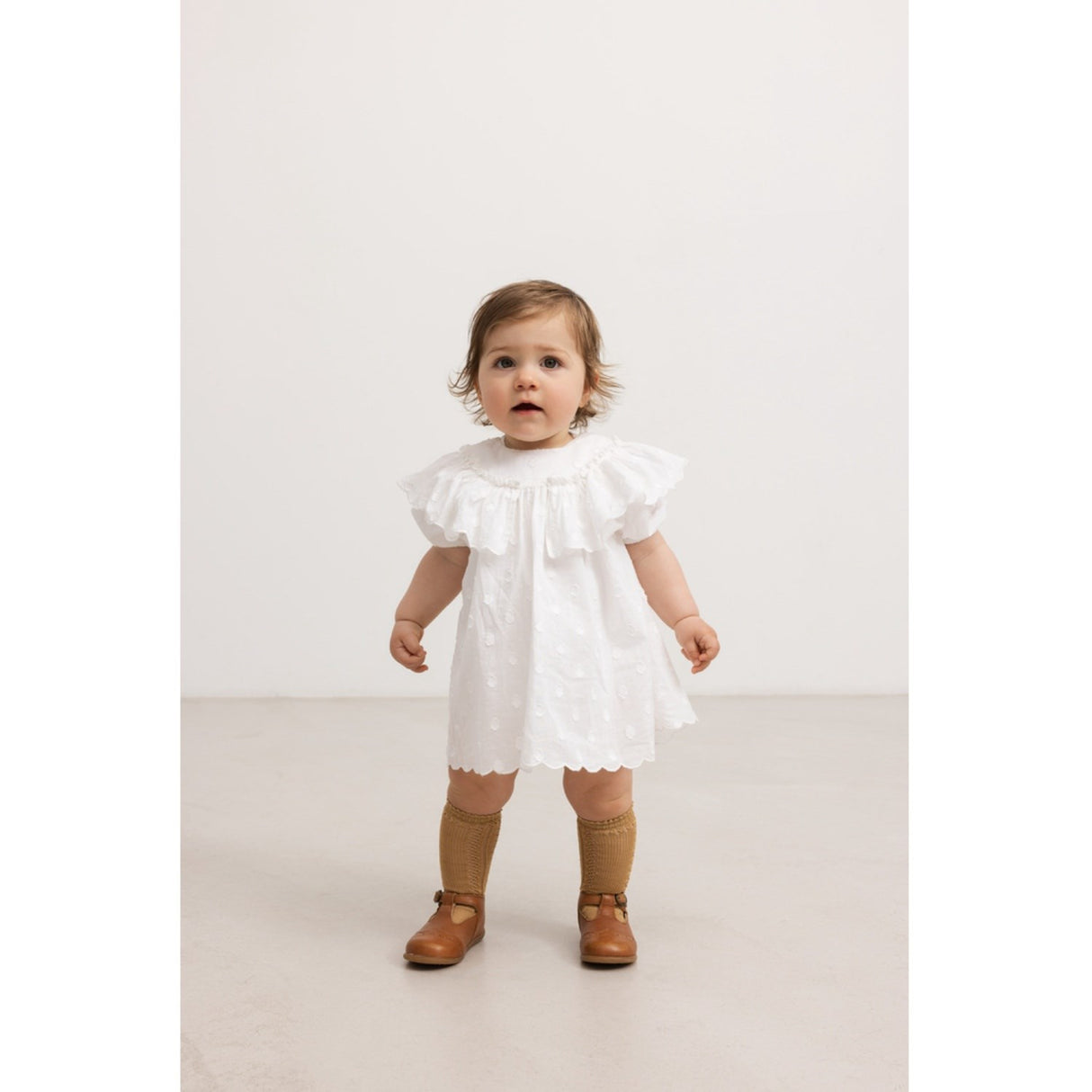 MarMar Dobby Dots Gentle White Delsa B Kjole