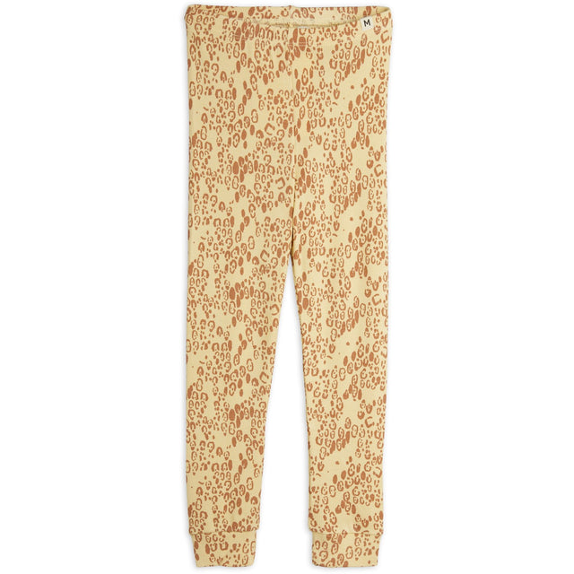 Mini Rodini Beige Mini Leopard AOP Leggings