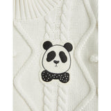 Mini Rodini Offwhite Panda Texture Strik Sweater