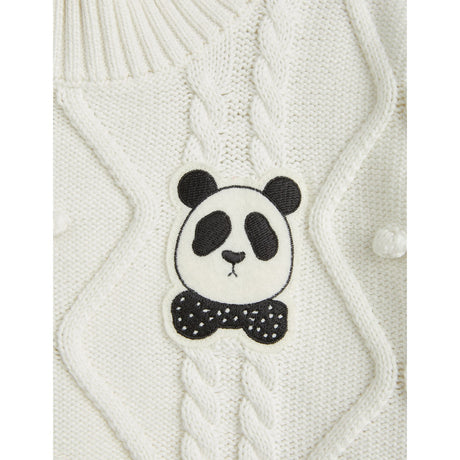 Mini Rodini Offwhite Panda Texture Strik Sweater