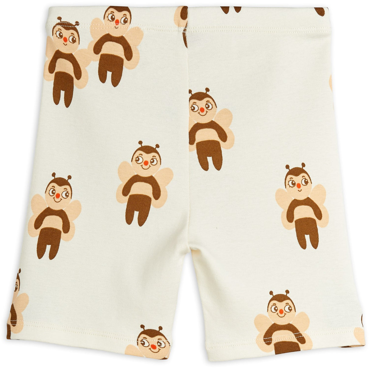 Mini Rodini Offwhite Bees AOP Bike Shorts