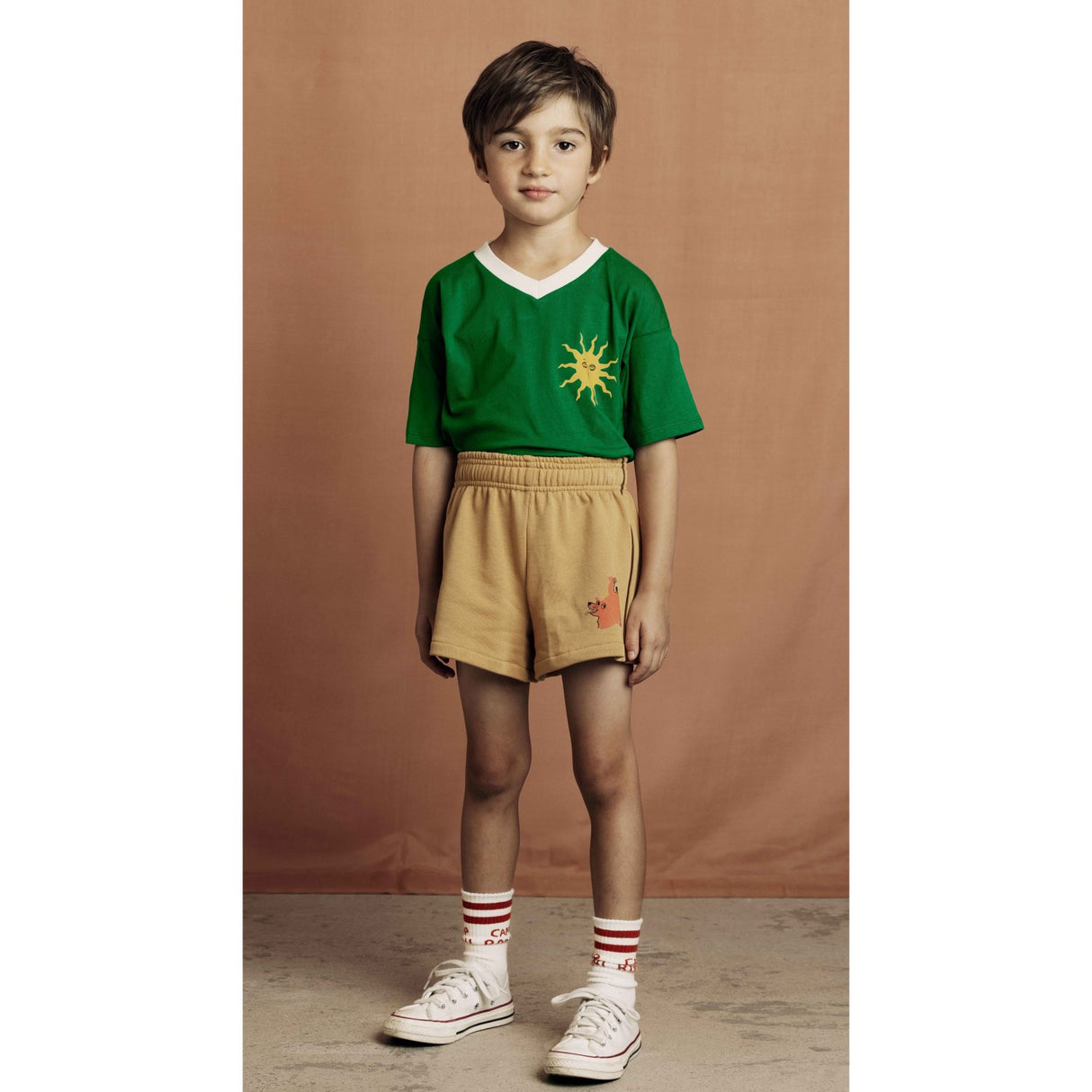 Mini Rodini Beige Camp Rodini Sp Sweatshorts