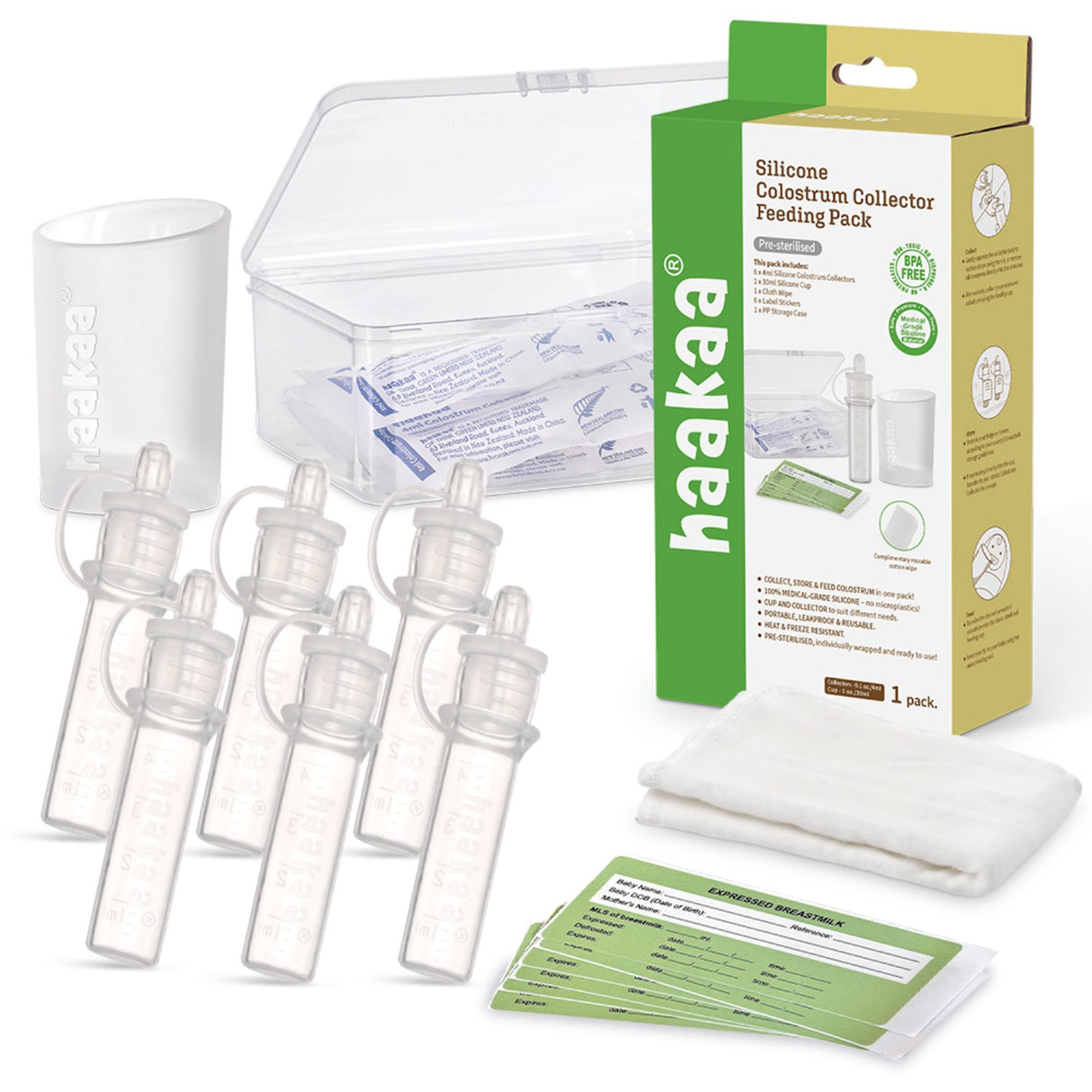 Haakaa Clear Colostrum Collector 6-Pak Inkl. Silikone Kop