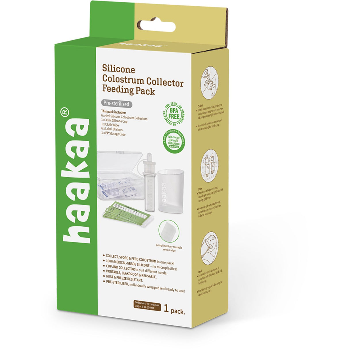 Haakaa Clear Colostrum Collector 6-Pak Inkl. Silikone Kop