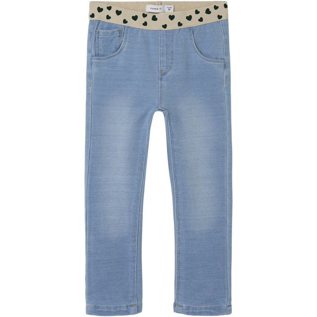 Name It Light Blue Denim Lurex Hearts Nmfsalli Slim Swe Jeans 1190-Bo Noos