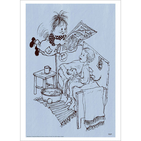 Poster & Frame Astrid Lindgren - Newspaper - Karlsson On The Roof