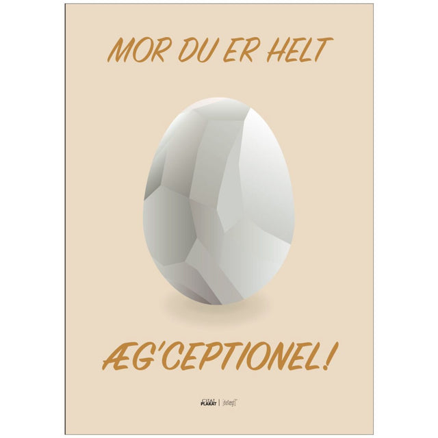 Poster & Frame Citatplakat - Du Er Æg'ceptionel