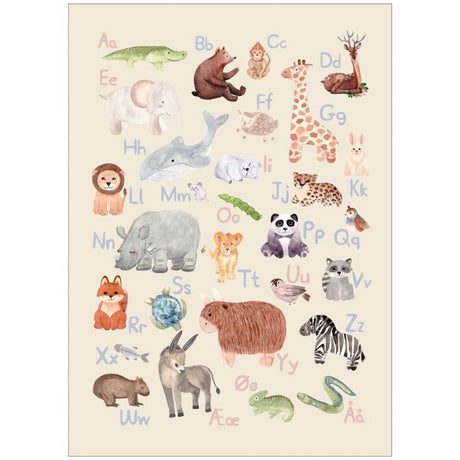 Poster & Frame Citatplakat - Dyrenes Alfabet – Børneplakat