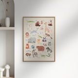 Poster & Frame Citatplakat - Dyrenes Alfabet – Børneplakat