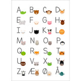 Poster & Frame Citatplakat - Alfabet Plakat Med Dyr Til Børn