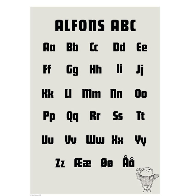 Poster & Frame Alfons Åberg - Alfons Åberg - ABC Sort