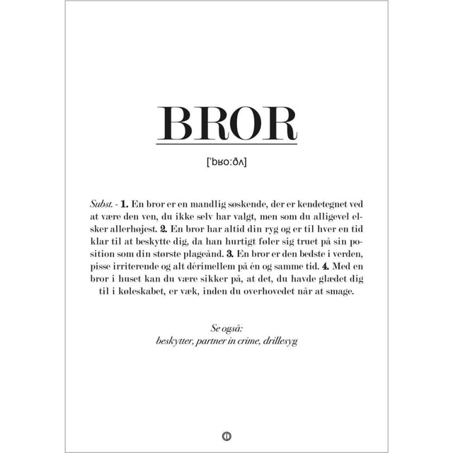 Poster & Frame Citatplakat - Bror Definition