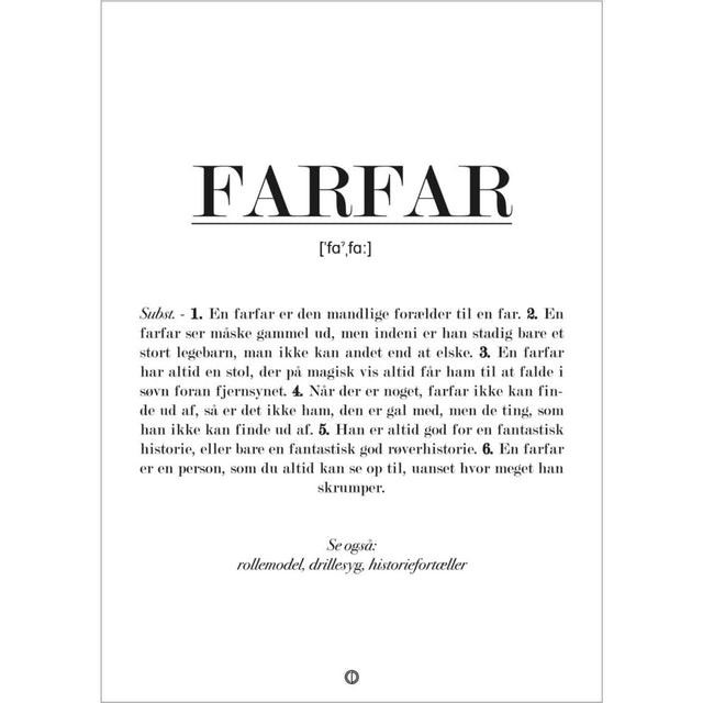 Poster & Frame Citatplakat - Farfar Definition