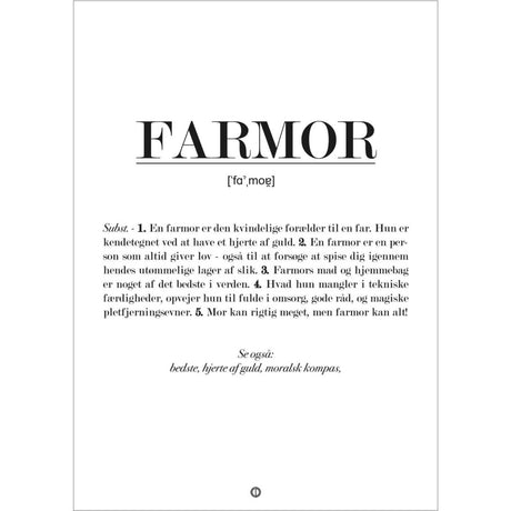 Poster & Frame Citatplakat - Farmor Definition