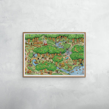 Poster & Frame Rasmus Klump - I Skoven Farve