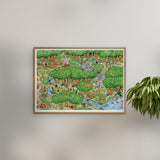 Poster & Frame Rasmus Klump - I Skoven Farve