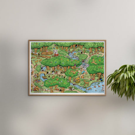 Poster & Frame Rasmus Klump - I Skoven Farve