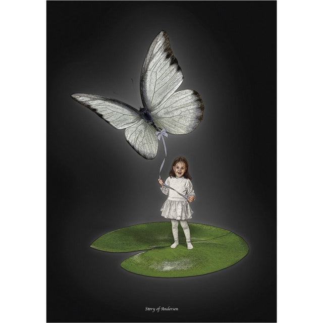 Poster & Frame Story Of Andersen - Tommelise - Hvid/Sort Baggrund