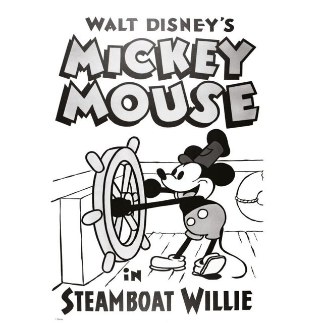 Poster & Frame Disney - Mickey In Steamboat Willie