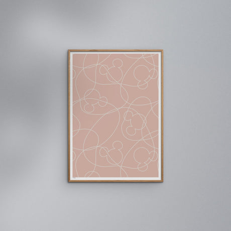 Poster & Frame Disney - Pink & White Mickey Outline