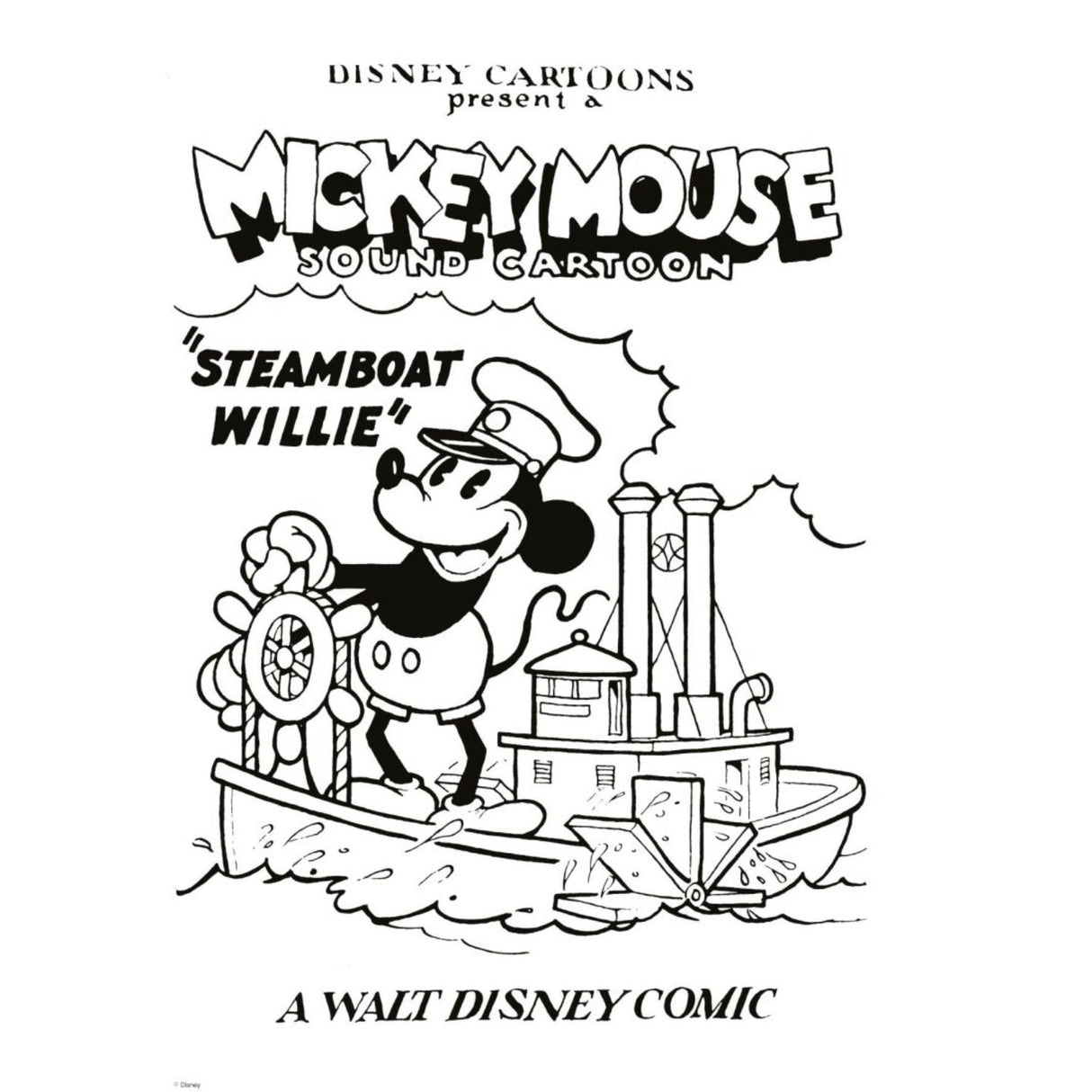 Poster & Frame Disney - Steamboat Willie