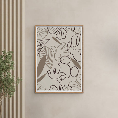 Poster & Frame Disney - Brown Leaves Mickey