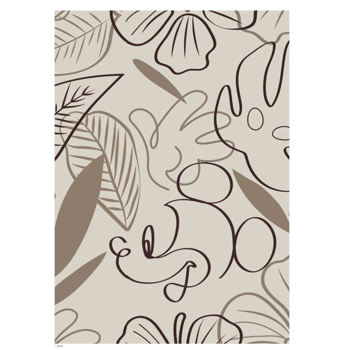 Poster & Frame Disney - Brown Leaves Mickey