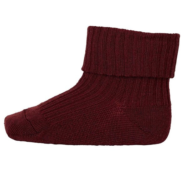 MP 589 Wool Socks Rib 1451 Wine Red