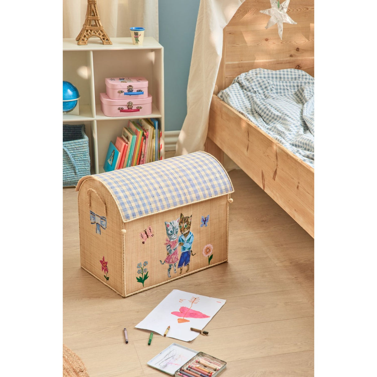 Rice Nathalie Lété Theme Raffia Legetøj Kurve 3-Pak