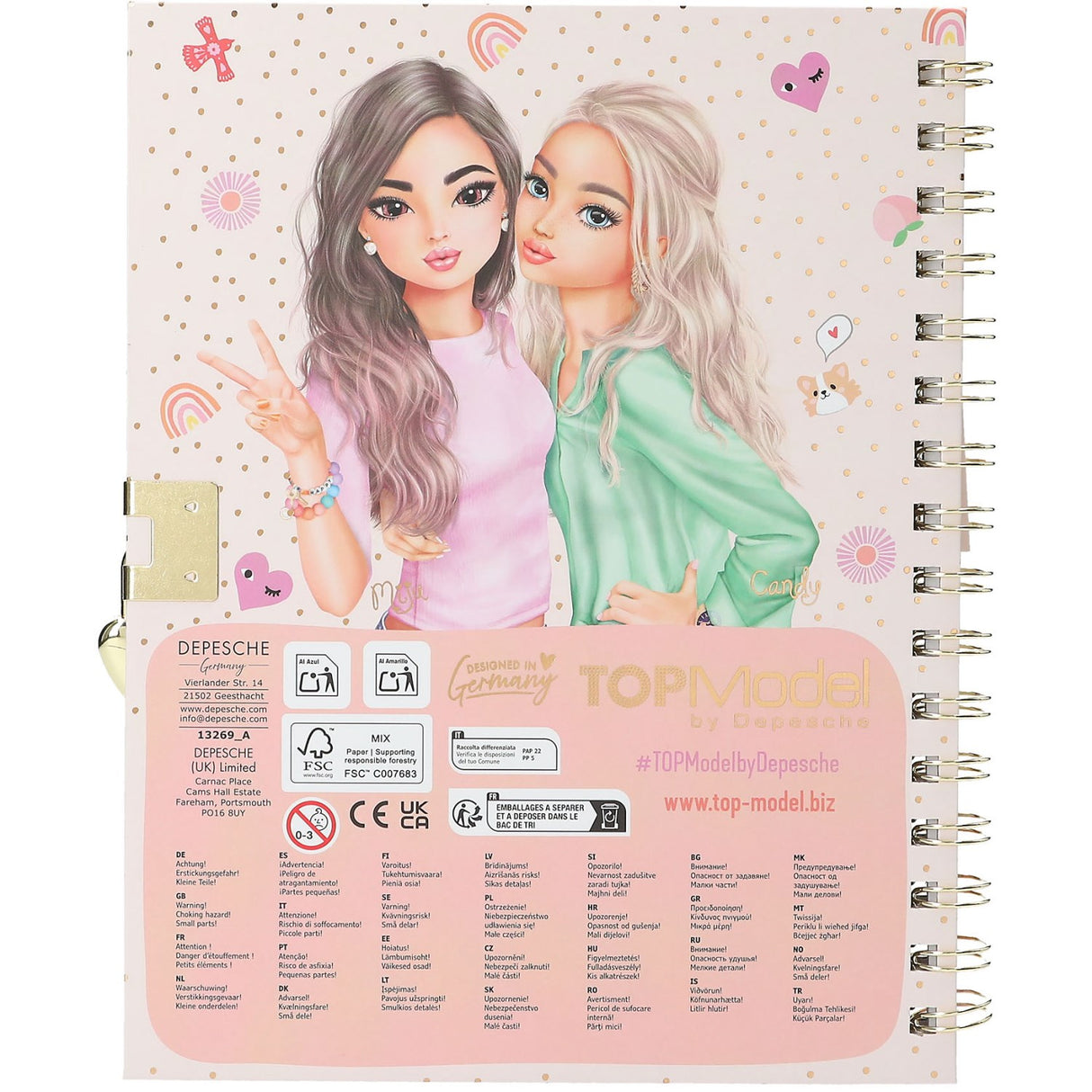 TOPModel Dagbog M/lås Og Armbånd