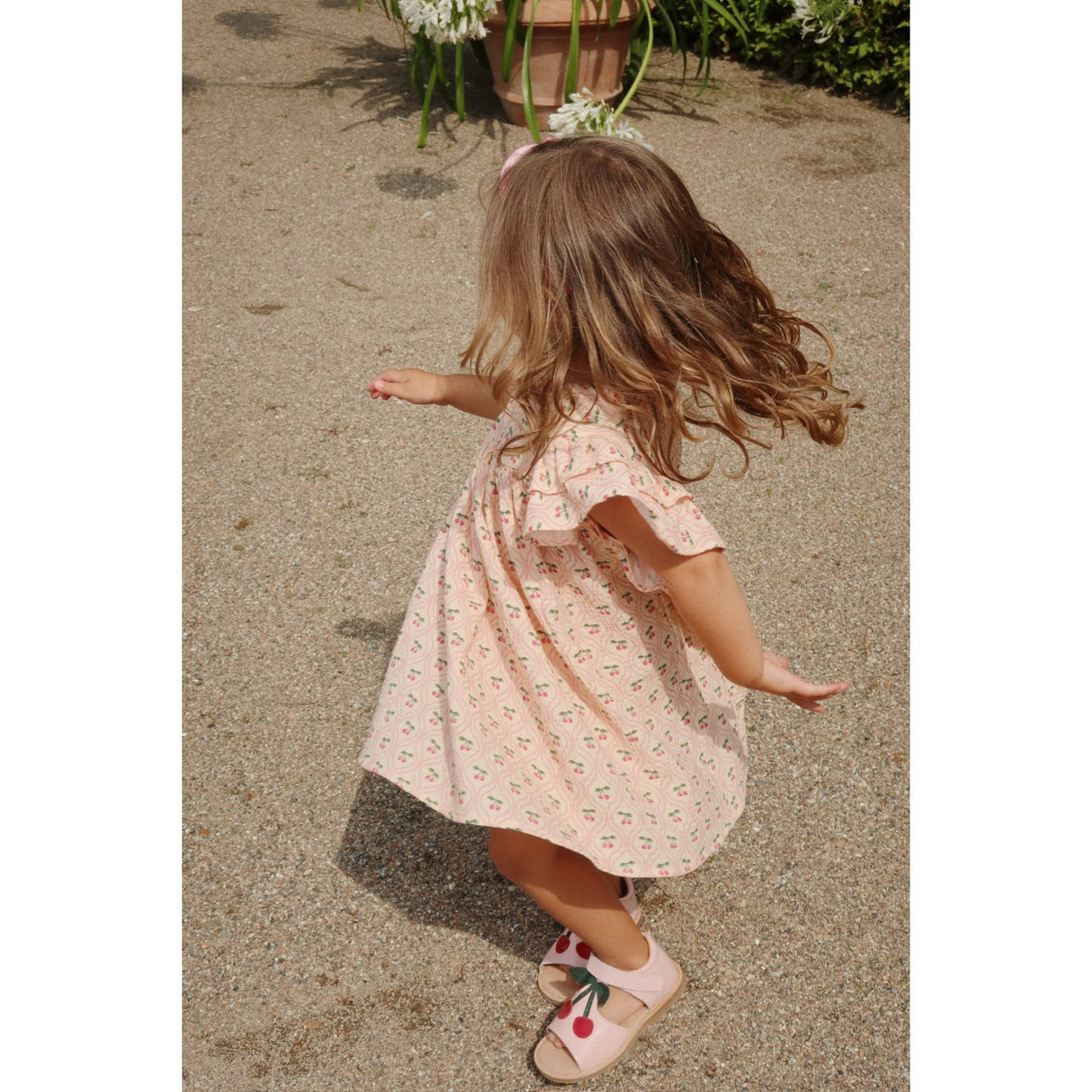 Konges Sløjd Cherry Pink Motif Coco Kjole GOTS