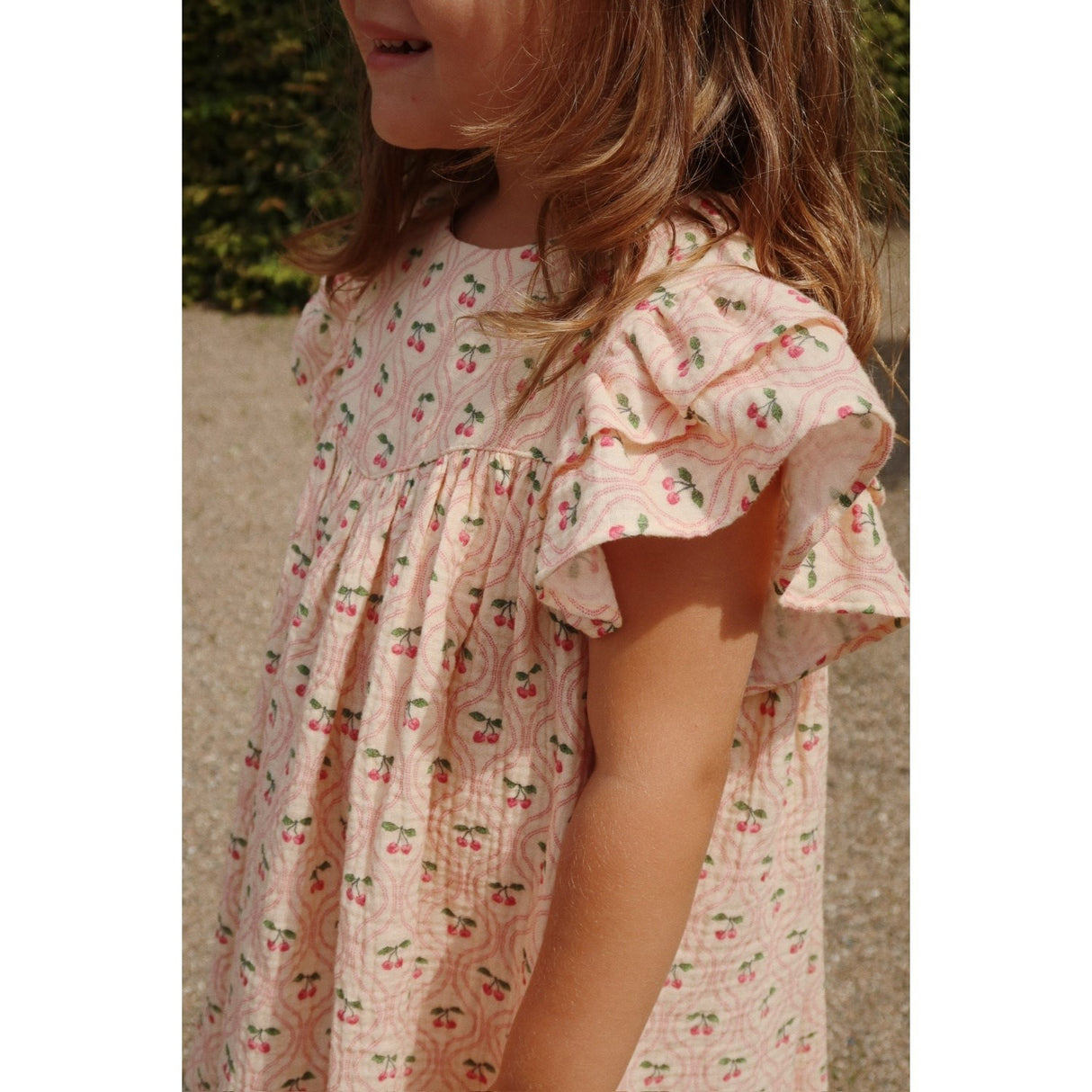 Konges Sløjd Cherry Pink Motif Coco Kjole GOTS