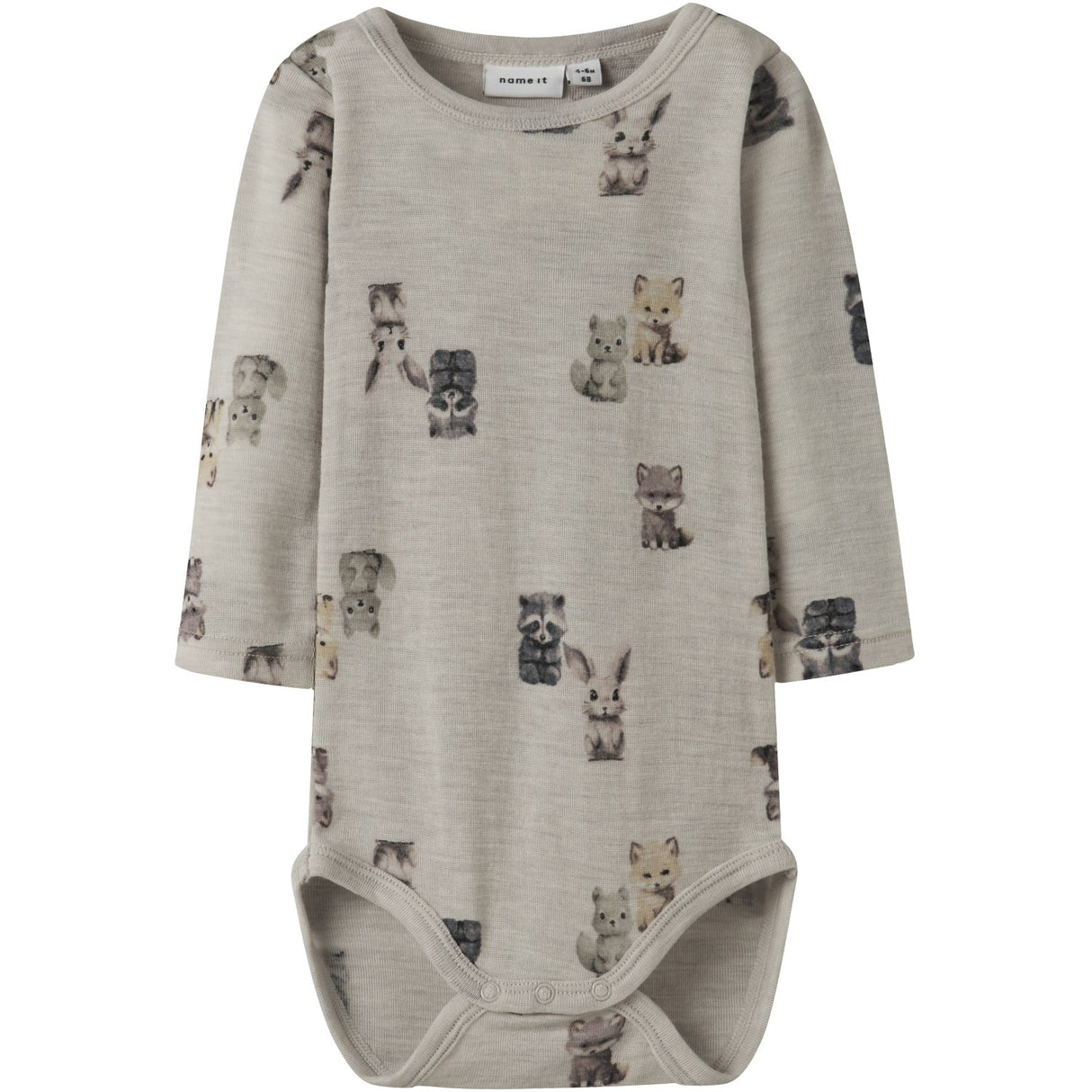 Name It Nacreous Cloud Forest Animals Nbmwang Uld Rib Ls Body Aop