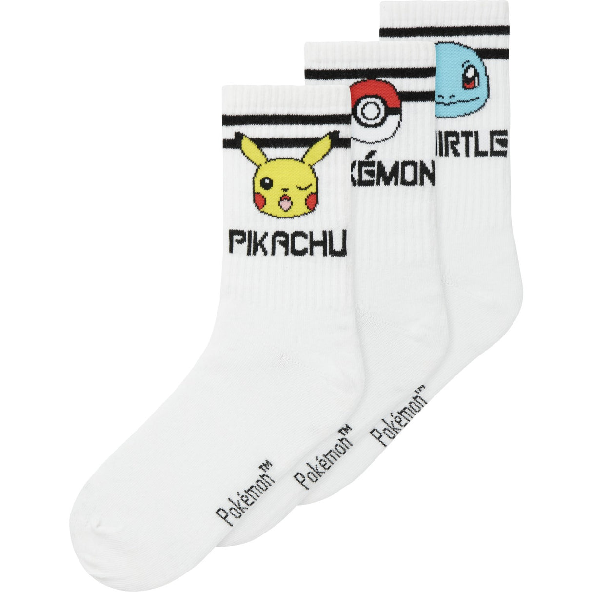 Name It Bright White Milton Pokemon 3-Pak Strømper