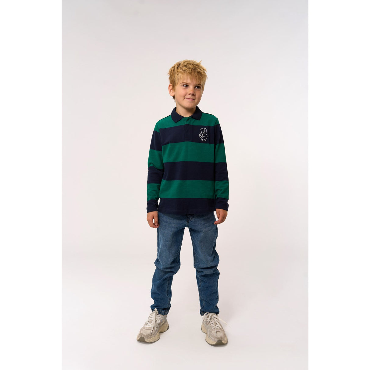 The New Navy Blazer Striped Pino L_S Pique Polo