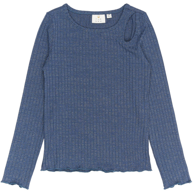 The New Navy Blazer Rina L_S Glitter Rib Tee