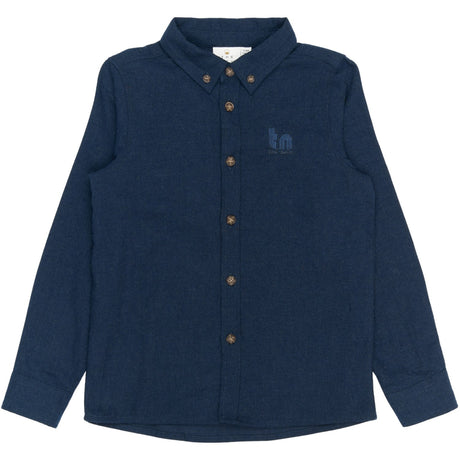 The New Navy Blazer Melange Rick L_S Skjorte