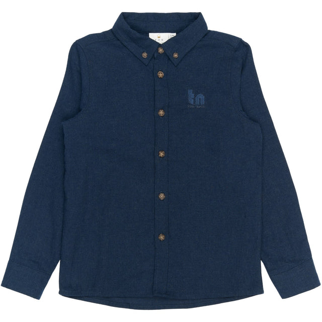 The New Navy Blazer Melange Rick L_S Skjorte