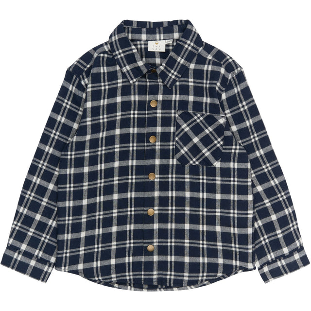 The New Navy Blazer Check Ronan Oversize L_S Flannel Skjorte