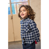 THE NEW Siblings Navy Blazer Check Riggs L_S Flannel Skjorte