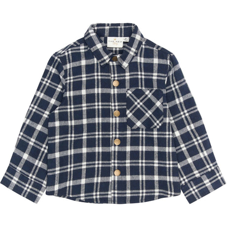 THE NEW Siblings Navy Blazer Check Riggs L_S Flannel Skjorte