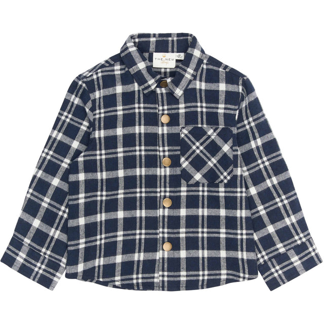THE NEW Siblings Navy Blazer Check Riggs L_S Flannel Skjorte