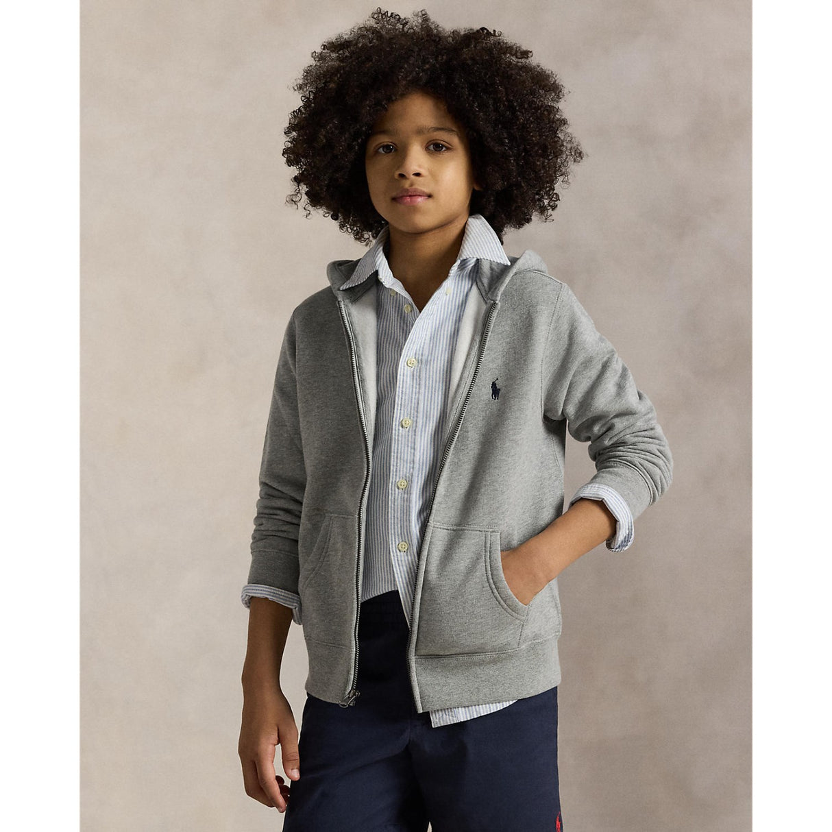 Polo Ralph Lauren Boy Hoodie Dark Sport Heather