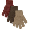 Mikk-Line Apple Butter-Chocolate Chip-Doeskin Magic Handsker 3 Pak Med Lurex