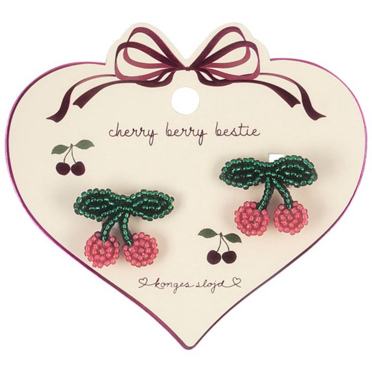 Konges Sløjd Cherry 2 Pak Pearly Hårspænder Cherry