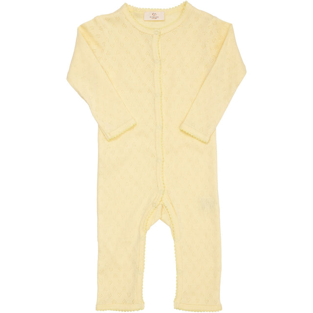 COPENHAGEN COLORS Pale Yellow Pointelle Heart Full Body