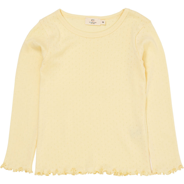 COPENHAGEN COLORS Lt. Yellow Summer Pointelle Ls Tee