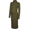 Mama;licious Winter Moss Melange Mlsuniva June Ls Strik Midi Kjole 2F Noos