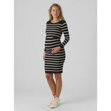 Mama;licious Black Snow White Mlnewsiv June Ls Uk Strik Kjole 2F A Noos